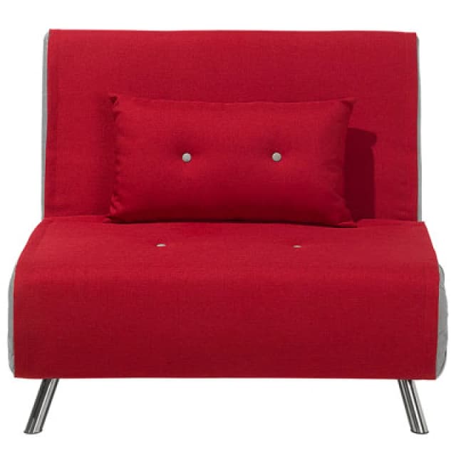 Beliani Single Sofa Bed Farris Fabric Red