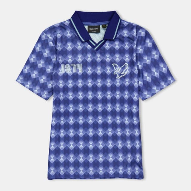 Lyle and Scott Kids Argyle Short-Sleeve Polo Shirt X578 Now Blue male 8-9Y