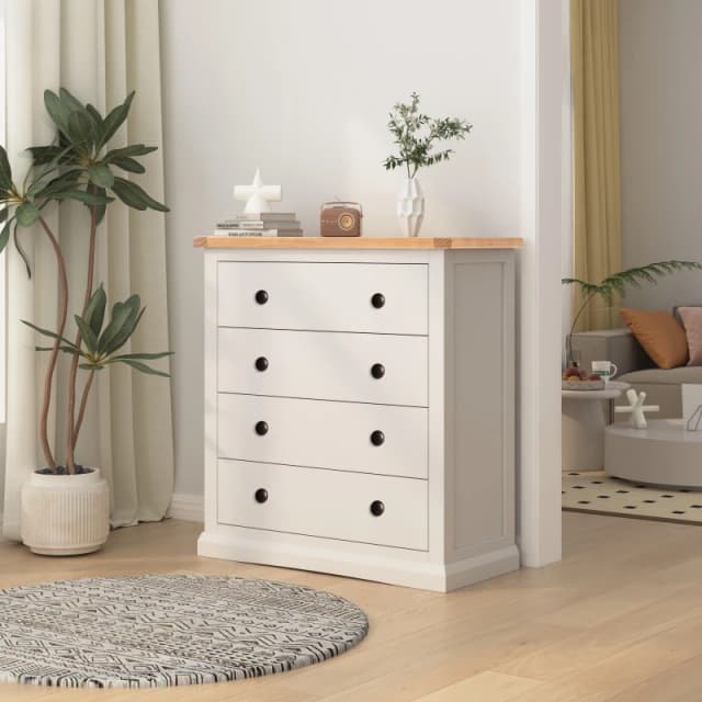 Cabinet Bits Castelli 4 Drawer Chest of Drawers Brass Knob in Off-White Off-White Unisex