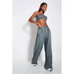 I Saw It First Pinstripe Pleated Wide Leg Trouser - Green