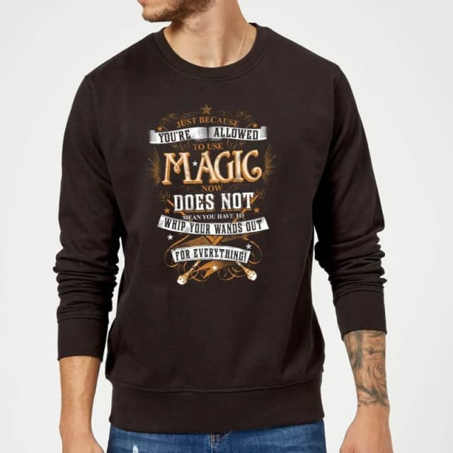 Harry Potter Whip Your Wands Out Sweatshirt - Black - L