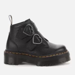 Dr. Martens Womens Devon Heart Leather Ankle Boots - Black - UK 3