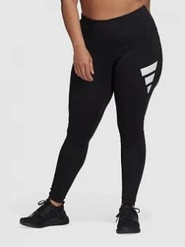 Adidas Future Icons 3 Bar Legging - Plus Size, Black, Size 4X, Women