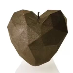 Heart Low Poly Candle – Brass