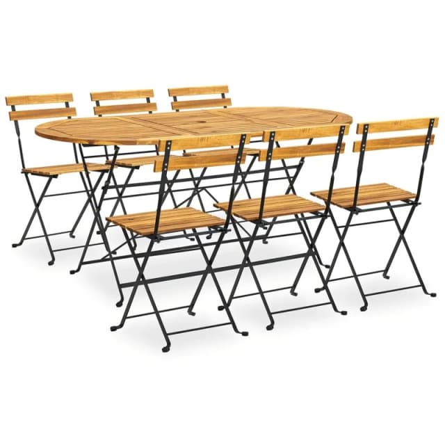 VIDAXL 7 Piece Folding Outdoor Dining Set Solid Acacia Wood Vidaxl 8720286206287