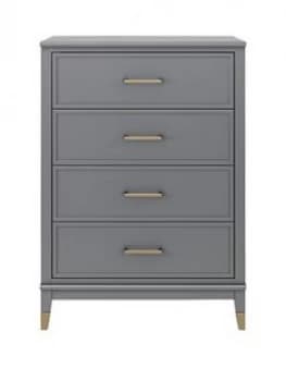 Cosmoliving Westerleigh 4 Drawer Chest - Graphite Grey