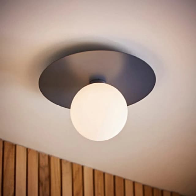 ValueLights ValueLights Darla Frosted Globe IP44 Rated Bathroom Flush Ceiling Light in Dark Navy Dark Navy One Size Unisex 5016529274872