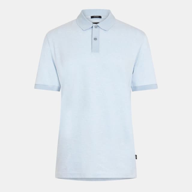 Boss Mens H-Parlay Micro-Pattern Cotton Short Sleeve Polo Shirt Pastel Blue male L
