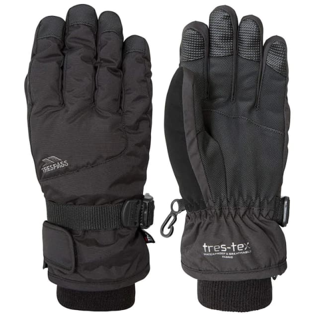 Trespass Ergon II Ski Gloves in Black Size: 2-4 Years Black Unisex 2-4 Years