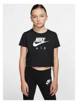 Nike Air Girls Crop T-Shirt - Black
