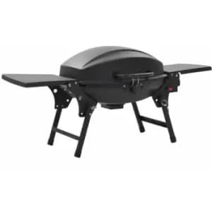 Portable Gas BBQ Grill with Cooking Zone Black vidaXL - Black