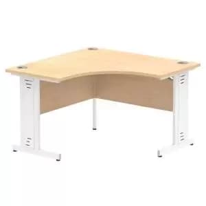 Impulse 1200 Corner Desk White Cable Managed Leg Desk Maple