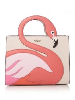 Kate Spade New York By the pool flamingo sam satchel White