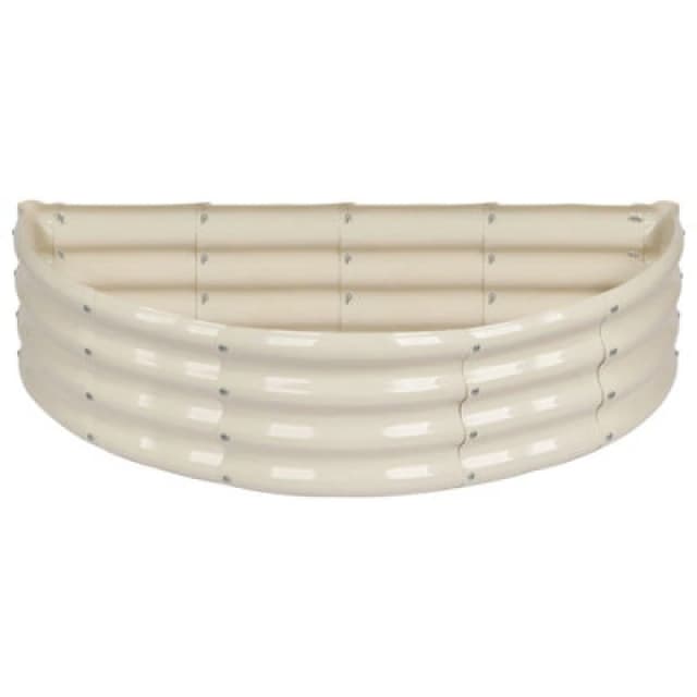 Harbour Housewares Semicircular Galvanised Steel Raised Garden Bed - 120Cm X 60Cm - Ivory