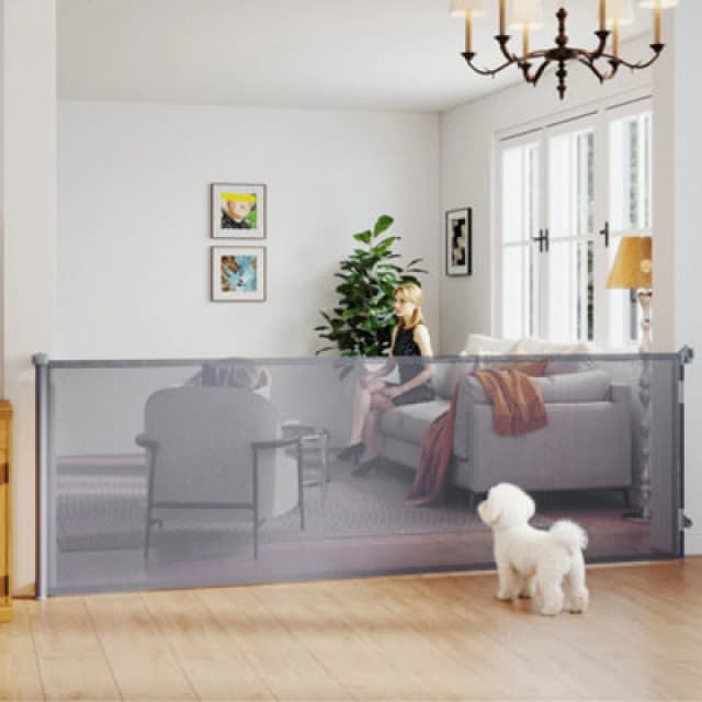Pawhut Stair Gate For Dogs, Pet Gate, Extends To 300 Cm Wide & 104cm Tall
