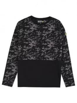 Lyle & Scott Boys Block Print Long Sleeve T-Shirt - Black