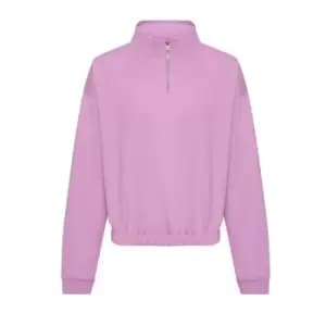 Awdis Womens/Ladies Cropped Sweatshirt (M) (Lavender)