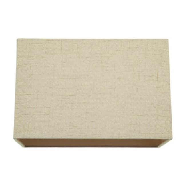 Happy Homewares Contemporary And Sleek Taupe Linen Fabric Rectangular Lamp Shade 60W Maximum