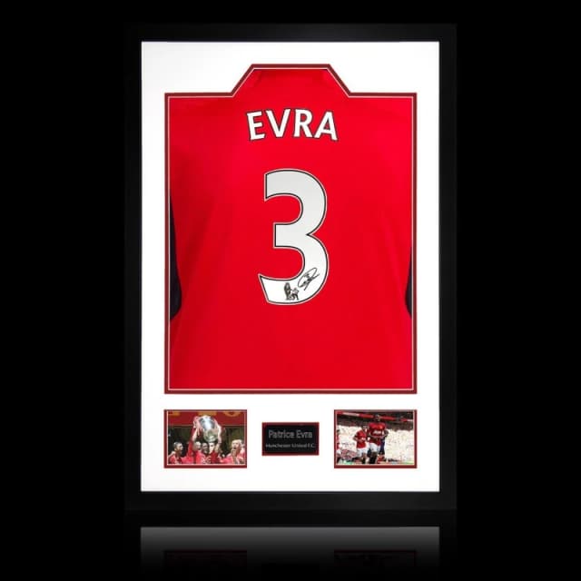 The Fan Cave Patrice Evra Signed Manchester United Home Shirt P Red unisex 850mm x 60