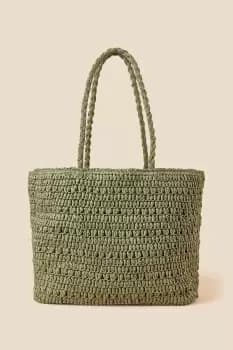 Large Raffia Shopper Bag