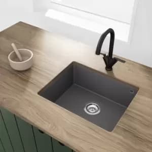 Single Bowl Undermount Grey Granite Composite Kitchen Sink - Enza Madison