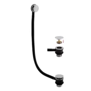 Push Button Bath Waste & Overflow - Chrome
