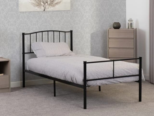 Seconique Newton 3ft Single Black Metal Bed Frame