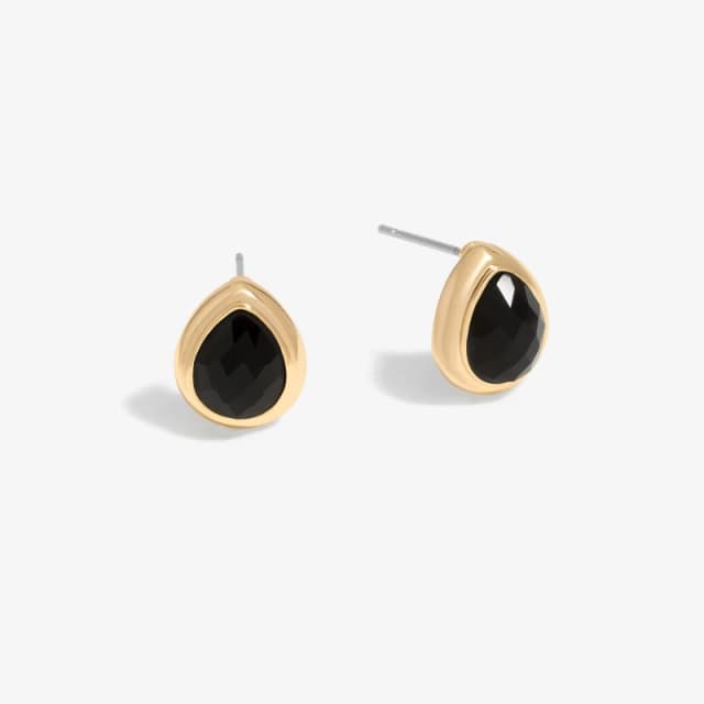 Jon Richard Gold Plated And Jet Peardrop Stud Earrings Gold female