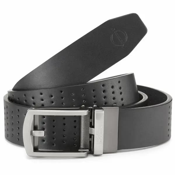 Oscar Jacobson Shelby Leather Belt - Black - ONE SIZE