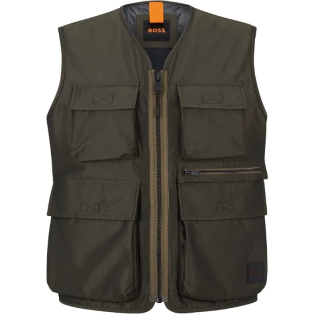 Boss Mens Onslow Sleeveless Gilet Dark Green male 36 (46)