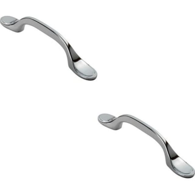 Loops 2x 128mm Shaker Style Cabinet Pull Handle 76mm Fixing Centres Polished Chrome Multi unisex