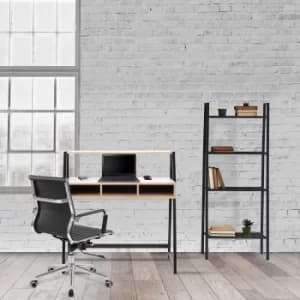 Vienna Urban Style Tall Workstation Black Frame, Oak