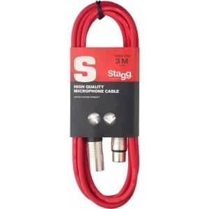 Stagg SMC3CRD High Quality Microphone Cable XLR-XLR Plug 3m Red