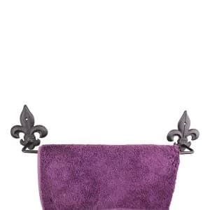 Cast Iron Rustic Towel Rail, Fleur de Lis