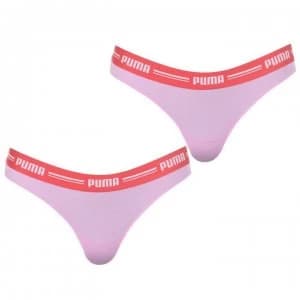 Puma 2 per pack iconic Black thong - Pink Multi