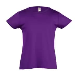 SOLS Girls Cherry Short Sleeve T-Shirt (12yrs) (Dark Purple)