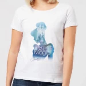 Disney Princess Filled Silhouette Cinderella Womens T-Shirt - White
