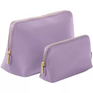 Boutique Leather-Look PU Toiletry Bag (M) (Lilac) - Bagbase