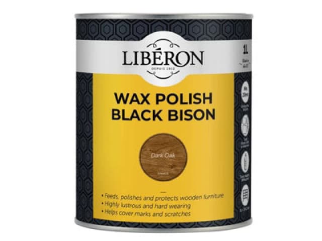 Liberon 126884 Black Bison Wax Paste Dark Oak 1Kg Libbbpwdo1N