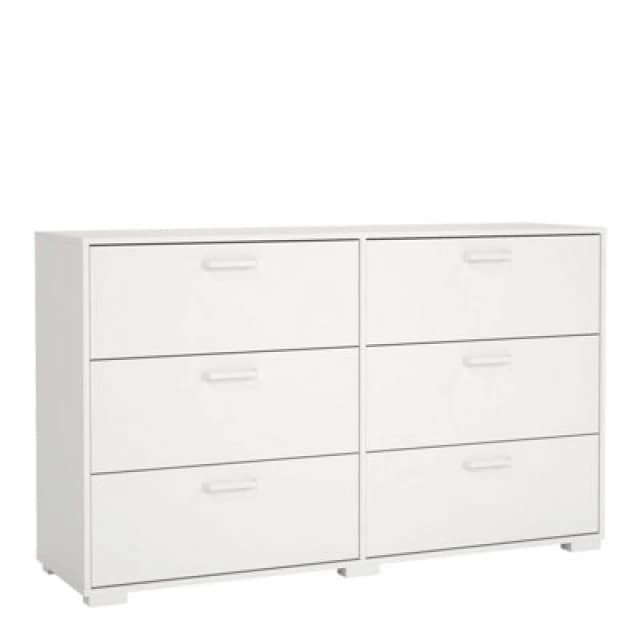 Furniture To Go Sofia Double Dresser 6 Drawers White