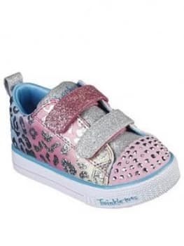Skechers Toddler Girls Shuffle Lite Leopard Cutie Plimsolls - Pink/Multi