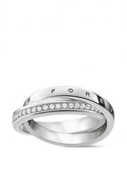 Thomas Sabo Sterling Silver Cubic Zirconia Together Forever Ring, One Colour, Size Large, Women