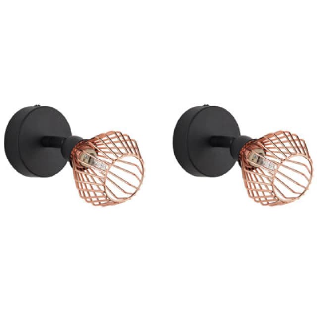 Beliani Set Of 2 Spotlight Lamps Volga Adjustable Metal Black
