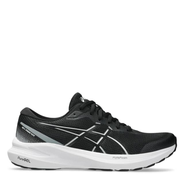 Asics Mens Gel Phoenix 13 Everyday Stable Road Running Shoes Black/White male 10.5 (46)