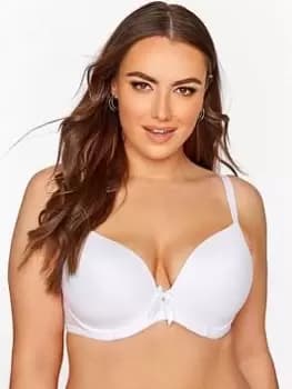 Yours Plunge T-Shirt Bra - White, Size 38D, Women