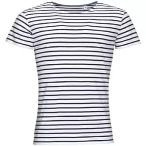 SOLS Mens Miles Striped Short Sleeve T-Shirt (3XL) (White/Navy)