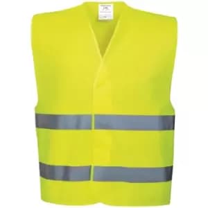 Portwest Unisex High Visibility Two Band Safety Work Vest (Pack of 2) (SM) (Yellow) - Yellow