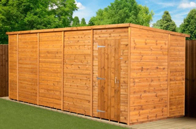 Empire Sheds Empire Modular Pent 18X4 Dipped Treated Tongue And Groove Wooden Garden Shed With Windows (18' X 6' / 18ft X 6ft) (18X6)