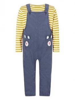 Monsoon Baby Boys Bear Dungaree And T-Shirt - Blue