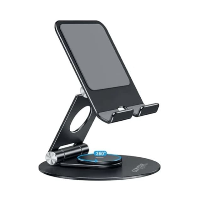 Contour Ergonomics Rotating Hinged Tilting And Rotating Tablet/Phone Stand 4-13 Inches Blk CE10140